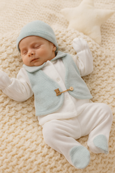 Pack naissance gilet unique baby boy velours 5 Mint